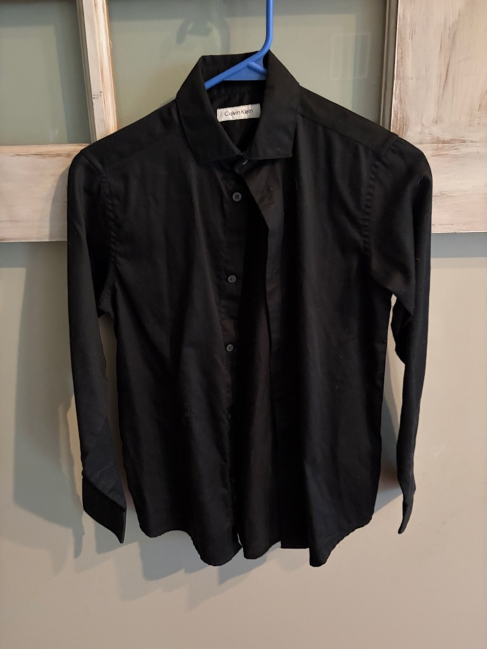 Calvin Klein Boys Black Button-Down Dress Shirt